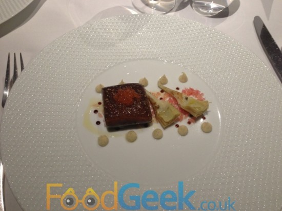 14-SALMON POACHED IN A LIQUORICE GEL