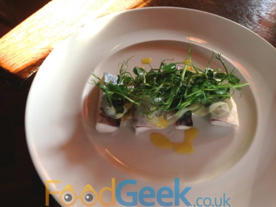 Soused Mackerel with Cucumber, Pickled Lemon and Horseradish