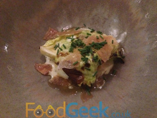 Crab, Cabbage, Horseradish, Chicken Skin & Crow Garlic,