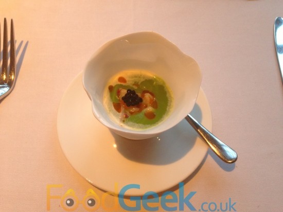 Chilled Courgette Soup & Lobster Caviar