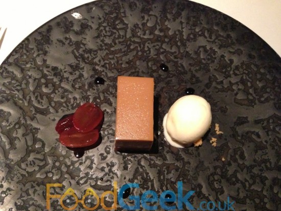 Brown Sugar Tart, Poached Grapes & Stem Ginger Ice Cream