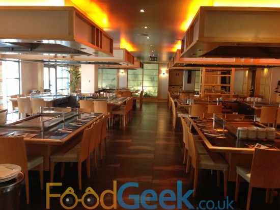 Empty Teppanyaki Tables