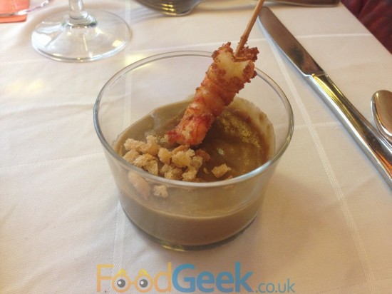 Mushroom Puree & Crispy Prawn