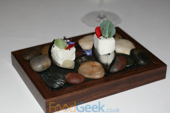 Apple Cloud, Onion Seed & Apple Puree