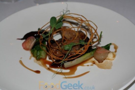 Pigeon, Lettuce, Potato Crisp, Celeriac & Pickled Mushroom