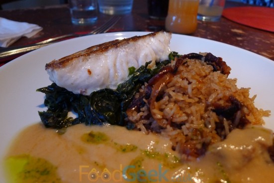 Roast Cod, Sweet Onion Pilaf