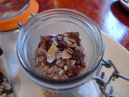 Vanilla Rice Pudding, Granola and Golden Syrup