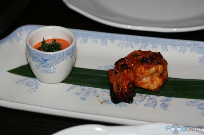 Lasooni Wild Tiger Prawns, Red Pepper Chutney