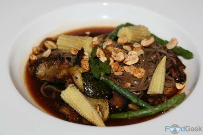 Bone broth with soba noodles & organic vegetables