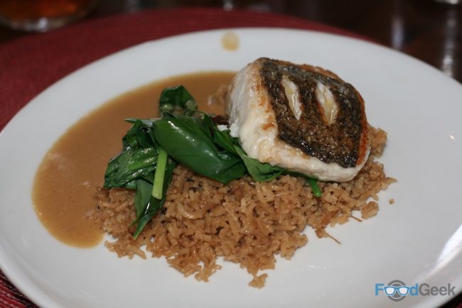 Roast Hake, Cumin Pilaf